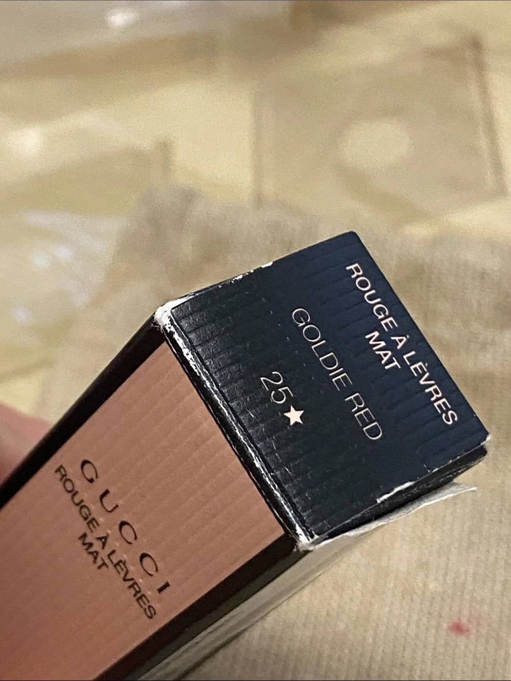 Gucci limited edition colourMatte Lipstick with Soft Pink Box and linen Bag New